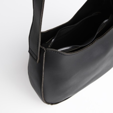 Female bag on one shoulder, on a zipper, black color-3