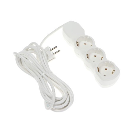 Extension cord Luazon Lighting Eco, 3 sockets, 4.5 m, 10 A, 2200 W, PVS 3x0.75 mm2, with salary, white-2