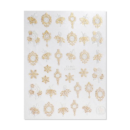 Nail stickers 10.2*8cm watch CJ-082 Gold/White substrate QF-1
