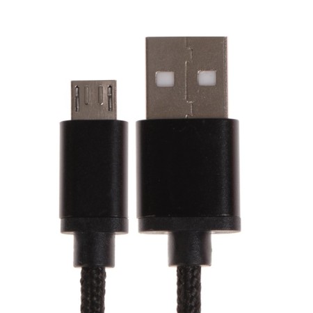 Oxion DCC258, MicroUSB - USB, charging + data transfer, 1.3 m, braid, black-1