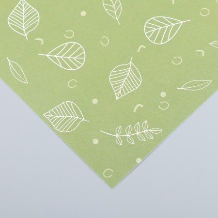 Scrapbooking paper "Green leaves" density 180 g 15.5x17 cm-2