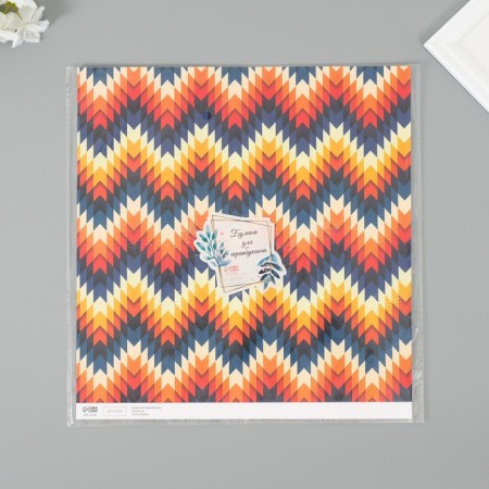 Scrapbooking paper bilateral "illusion" density 180 grams set 5 pcs 30.5x32 cm-1