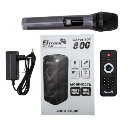 Portable karaoke system Eltronic Dance Box 800 (30-44), 80 W, TWS, AUX, USB, BT, Black-15
