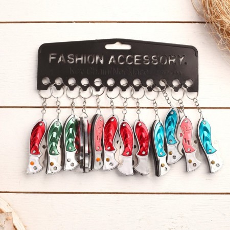 Folding knife, keychain "Shark" 11 cm, mix, handle plastic-3