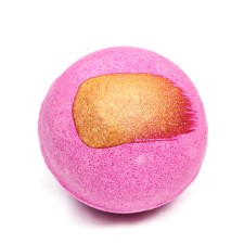 Bombing for a bath, pink, with a gold strip, 110 g