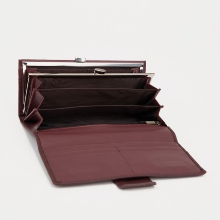 Women's wallet on magnets, burgundy color-2