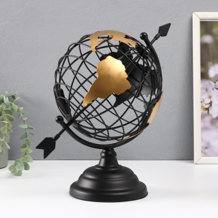 Souvenir Metal "Globe with an arrow" Black 27x17x30 cm-1