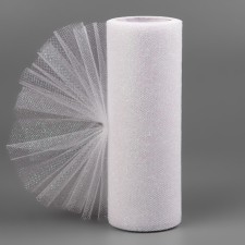 Fatin with glitter, 15 cm, 11 ± 1 g/sq.m, 9 ± 0.5 m, white color No. 1