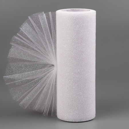 Fatin with glitter, 15 cm, 11 ± 1 g/sq.m, 9 ± 0.5 m, white color No. 1
