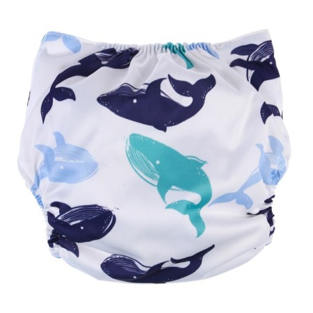Panties - diapers, reusable, with the 3 -layer liner "Whales"-4