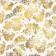 Loskot for needlework, atlas, gold pattern on white, 50 × 75 cm