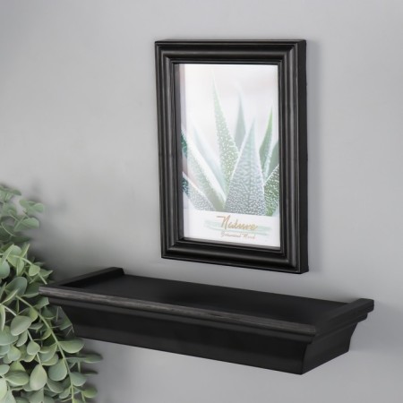 Photo frame plastic 10x15 cm with a shelf "Olivia" black 26x15 cm-1