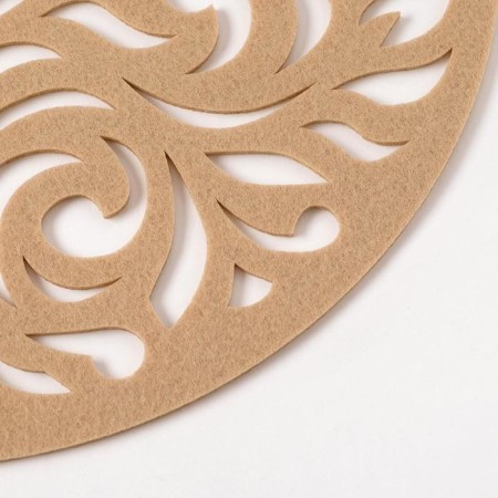 Napkin Decorative shade "Patterns" Beige color, D 30 cm, 100% p/e, felt-2