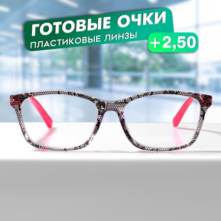 GAS GA0466 (Color: C3 Black Print, Pink; Diopter: +2.5; Toning: No)-1