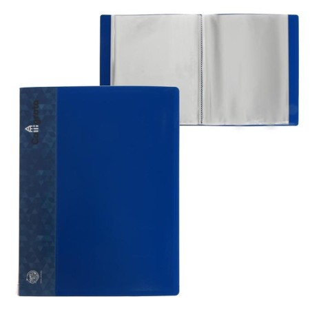 Folder with 100 A4 inserts, 700 μm, calligrata, pocket on the spine, blue