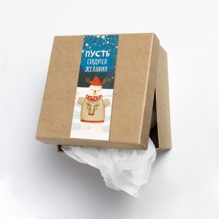 Stick Paper "New Year Bear" 3x9 cm sheet 10x10 cm-2