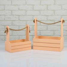 A set of wooden pots 2 in 1 (25 × 15 × 30; 21 × 12 × 23 cm) 