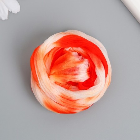 Kapron for flowers two-tone "white-orange" 50 cm