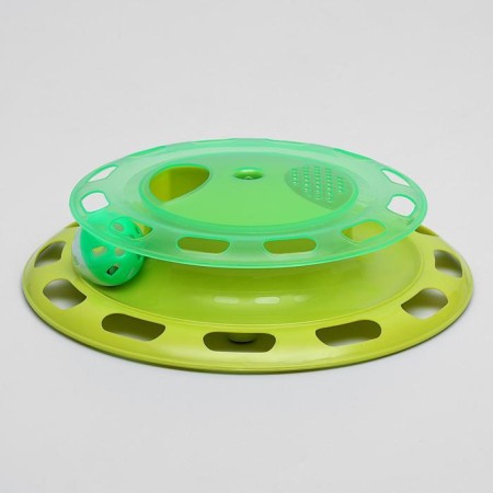 Game complex for cats with feed compartments and ball (cardboard box), mix-1