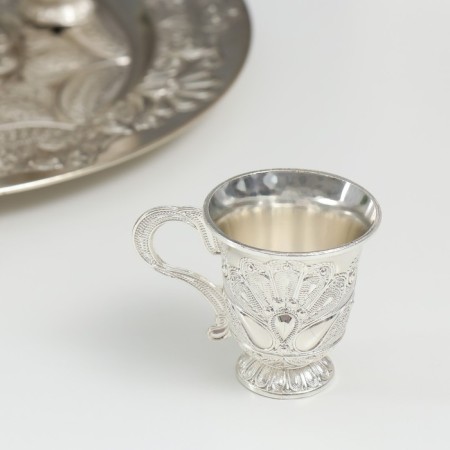 Set of wine jug, 6 glasses and tray "Istanbul. Medallion and patterns" silver-2