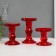 Glass "Kremanka" Red Set 3 pcs h- 8.5, 11.4, 14x8.5x8.5 cm