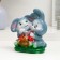 Piggy bank "Rabbits with strawberries 16x16x9cm