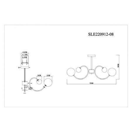Ceiling EVOLUCE lamp. Sle220912-08. FORMAE. 8x5 watts, G9, 4000k, 79x79x38 cm, chromium color-5