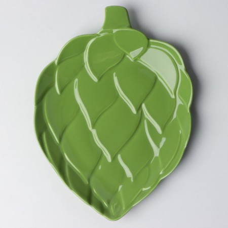Ceramic plate "Artichoki", green, 20 x 17 cm, green color-2