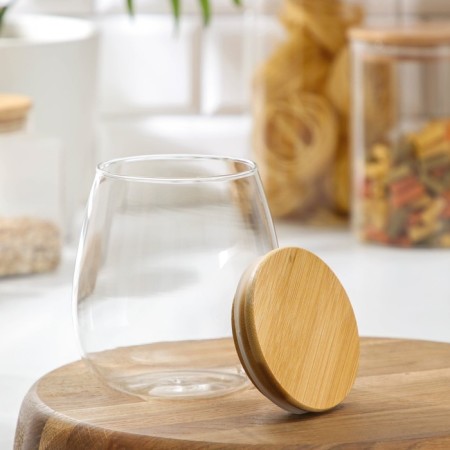 Glass Bank for bulk products with bamboo lid Bellatenero Eco, 750 ml, 11 × 12.5 cm-1