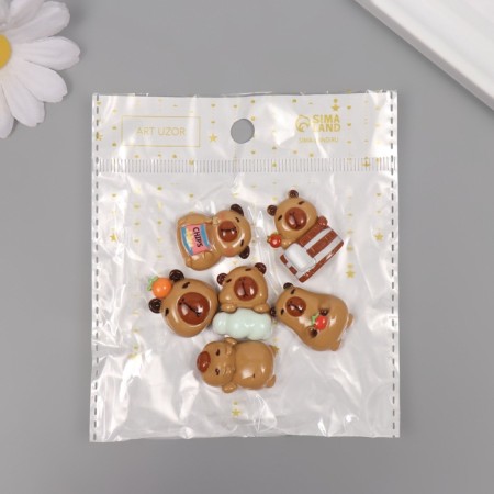 Decor for creativity Plastic "Capibar" Assorted set 6 pcs 2x1.7x1 cm-3