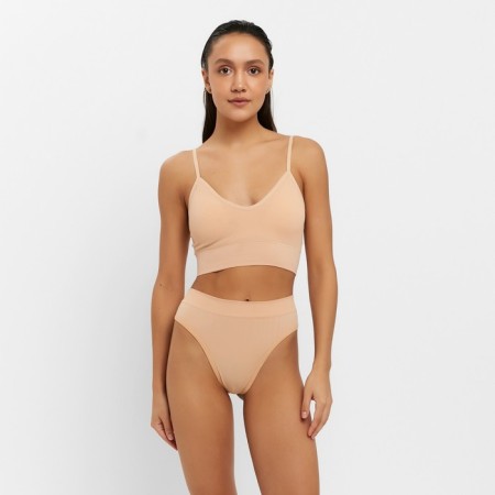Female set (top, panties) beige color, size 42-44