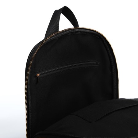 Women's backpack made of artificial leather with lightning, 2 pockets, black color-4