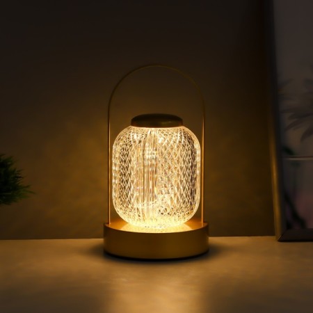 Night Sensor "Losen" LED 3W USB AKB Dimmer gold 11.5x11.5x23.5 cm Risalux-2