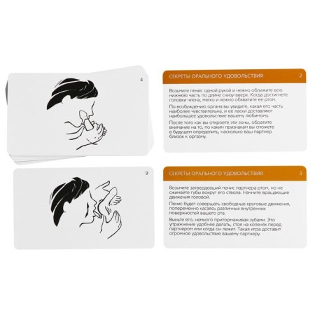 Falloimitator with sex lessons "Secrets of Oral pleasure", 10 cards, phalloimitator, 18+-3
