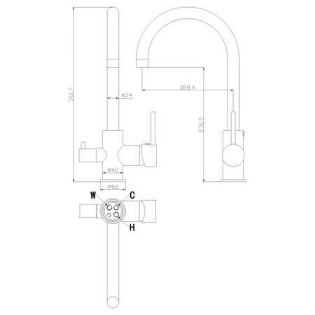Kitchen mixer with a filter with drinking water Rossinka Z35-28-1