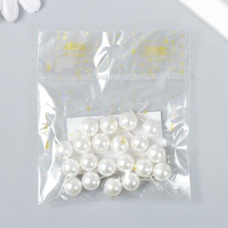Decor for creativity plastic "Pearls with a pin" 1x1 cm set 20 pcs-3
