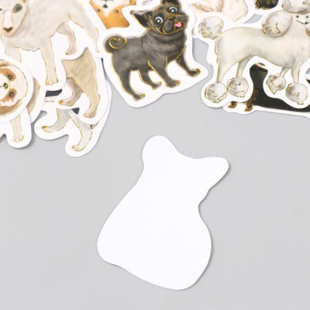 Stickers for the creativity of the "dog breed" embossing silver set 48 pcs 9x7x0.8 cm-4