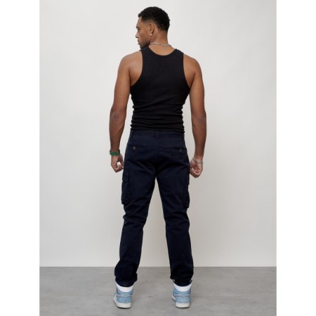 Cargo jeans men, size 44, dark blue color-11