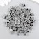 Beads for creativity plastic "Russian letters on the cube" Silver set 20 grams 0.6x0.6 cm