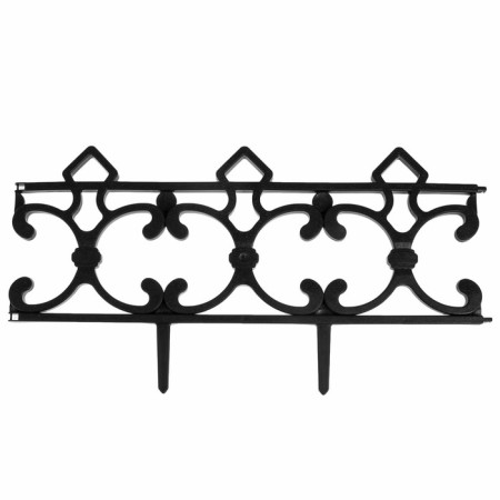 Decorative fence, 30 × 290 cm, 5 sections, plastic, black, "park"-7