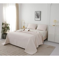 The bedspread and pillowcase 