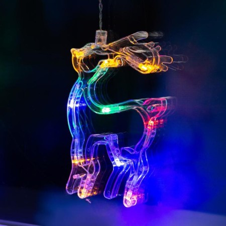 Garland "fringe" 2.4 × 0.9 m with nozzles "deer", ip20, transparent thread, 138 LED, glow of multi, 8 modes, 220 V-3
