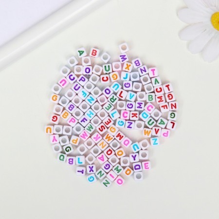 A set of plastic beads "Astra" 6 mm, 2 species of 20 g, white/rainbow (66878)-2