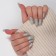Lighting nails "Shine", 12 pcs, with sparkles, with adhesive plates, shape soft square, silver