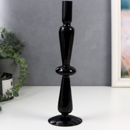 Glass Glass for 1 candle "Elsas" black 30x8.5x8.5 cm-1