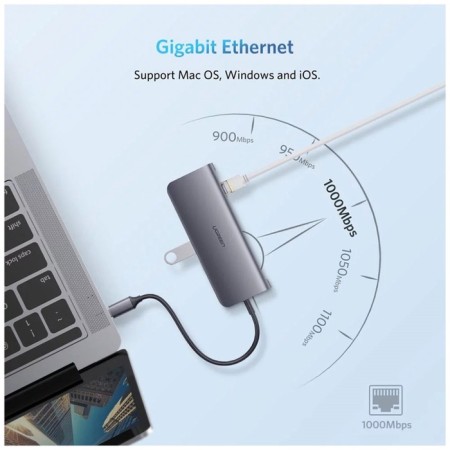 USB concentrator 9 in 1 (hub) ugreen 3 x USB 3.0, HDMI, VGA, RJ45 GIGABIBIT, TF/SD, PD (40873)-3