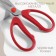 Scissors for working with the Premium skin, mowed blade, 8 ", 20 cm, red color