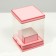 Box for flowers with a vase and PVC windows are folding, saturated pink, 16 x 23 x 16 cm