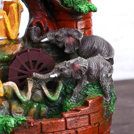 Fountain "Elephants by the Water" 13.5x18x27 cm (with backlight)-1