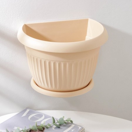 Pot with the pallet wall -mounted "Libya", 4.6 l, color white clay-1